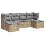 Gartensofa-Set mit Kissen, 6-teilig, beiges synthetisches Rattan von , Gartensets - Ref: Foro24-3249848, Preis: 382,57 €, Rab...