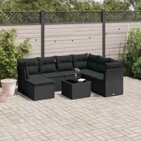 8-teiliges Gartensofa-Set und schwarze synthetische Rattankissen von , Gartensets - Ref: Foro24-3249834, Preis: 488,79 €, Rab...