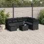 8-teiliges Gartensofa-Set und schwarze synthetische Rattankissen von , Gartensets - Ref: Foro24-3249834, Preis: 488,79 €, Rab...