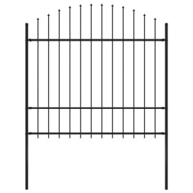 Gartenzaun mit schwarzen Stahlspitzen (1,5-1,75) x 1,7 m von vidaXL, Zaunpaneele - Ref: Foro24-144944, Preis: 92,32 €, Rabatt: %