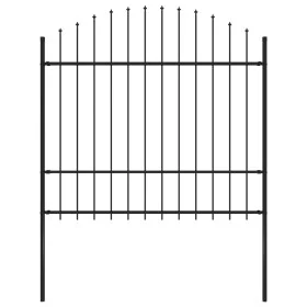 Gartenzaun mit schwarzen Stahlspitzen (1,5-1,75) x 1,7 m von vidaXL, Zaunpaneele - Ref: Foro24-144944, Preis: 90,34 €, Rabatt: %