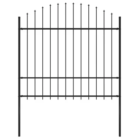 Garden fence with black steel spikes (1.5-1.75)x1.7 m by vidaXL, fence panels - Ref: Foro24-144944, Price: 90,31 €, Discount: %