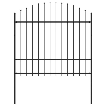 Gartenzaun mit schwarzen Stahlspitzen (1,5-1,75) x 1,7 m von vidaXL, Zaunpaneele - Ref: Foro24-144944, Preis: 92,24 €, Rabatt: %