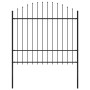 Gartenzaun mit schwarzen Stahlspitzen (1,5-1,75) x 1,7 m von vidaXL, Zaunpaneele - Ref: Foro24-144944, Preis: 92,24 €, Rabatt: %