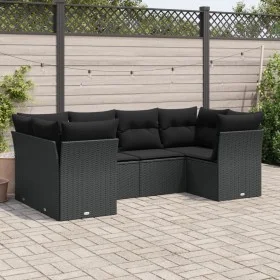 Set de sofás de jardín 6 piezas y cojines ratán sintético negro de , Conjuntos de jardín - Ref: Foro24-3249944, Precio: 418,8...