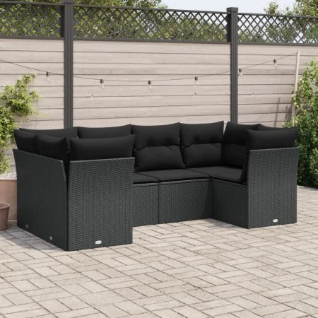 6-piece garden sofa set and black synthetic rattan cushions by , Garden sets - Ref: Foro24-3249944, Price: 418,85 €, Discount: %