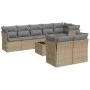 9-teiliges Gartensofa-Set mit beigen synthetischen Rattankissen von , Gartensets - Ref: Foro24-3249758, Preis: 584,90 €, Raba...