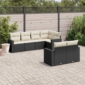 7-piece garden dining set and black synthetic rattan cushions by , Modular outdoor sofas - Ref: Foro24-3251543, Price: 465,17...