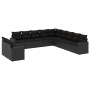 11-teiliges Gartensofa-Set und schwarze synthetische Rattankissen von , Modulare Sofas für den Außenbereich - Ref: Foro24-325...