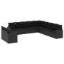 11-teiliges Gartensofa-Set und schwarze synthetische Rattankissen von , Modulare Sofas für den Außenbereich - Ref: Foro24-325...