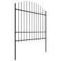 Garden fence with black steel spikes (1.5-1.75)x1.7 m by vidaXL, fence panels - Ref: Foro24-144944, Price: 90,31 €, Discount: %