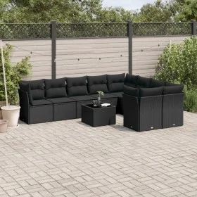 Garden sofa set 10 pieces with black synthetic rattan cushions by , Garden sets - Ref: Foro24-3250014, Price: 621,37 €, Disco...
