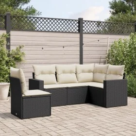 5-teiliges Gartenmöbel-Set und schwarze synthetische Rattankissen von , Gartensets - Ref: Foro24-3218956, Preis: 317,61 €, Ra...
