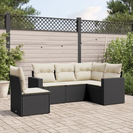 5-piece garden furniture set and black synthetic rattan cushions by , Garden sets - Ref: Foro24-3218956, Price: 317,61 €, Dis...