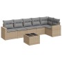 7-teiliges Gartensofa-Set und beigefarbene synthetische Rattankissen von , Gartensets - Ref: Foro24-3218989, Preis: 440,65 €,...