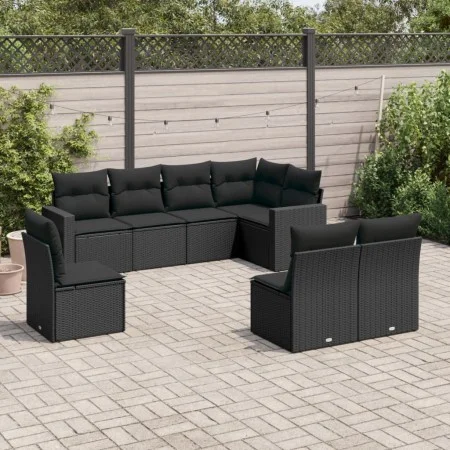 8-piece garden sofa set and black synthetic rattan cushions by , Garden sets - Ref: Foro24-3219055, Price: 518,39 €, Discount: %