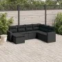 7-piece garden dining set and black synthetic rattan cushions by , Modular outdoor sofas - Ref: Foro24-3251632, Price: 452,33...