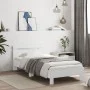 White engineered wood bed frame with headboard 75x190 cm by , Beds and slatted bases - Ref: Foro24-838568, Price: 68,07 €, Di...