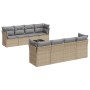 9-piece garden sofa set with beige synthetic rattan cushions by , Garden sets - Ref: Foro24-3217309, Price: 519,71 €, Discoun...