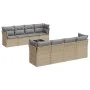 9-teiliges Gartensofa-Set mit beigen synthetischen Rattankissen von , Gartensets - Ref: Foro24-3217309, Preis: 536,43 €, Raba...