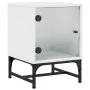 Bedside table with white glass door 35x37x50 cm by , Nightstands - Ref: Foro24-836518, Price: 28,21 €, Discount: %