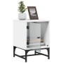 Nachttisch mit weißer Glastür 35x37x50 cm von , Nachttische - Ref: Foro24-836518, Preis: 28,47 €, Rabatt: %