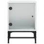 Bedside table with white glass door 35x37x50 cm by , Nightstands - Ref: Foro24-836518, Price: 28,21 €, Discount: %