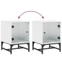 Nachttisch mit weißer Glastür 35x37x50 cm von , Nachttische - Ref: Foro24-836518, Preis: 28,47 €, Rabatt: %