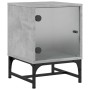 Nachttisch mit betongrauer Glastür 35x37x50 cm von , Nachttische - Ref: Foro24-836524, Preis: 27,66 €, Rabatt: %