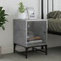 Nachttisch mit betongrauer Glastür 35x37x50 cm von , Nachttische - Ref: Foro24-836524, Preis: 27,66 €, Rabatt: %