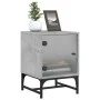 Mesita de noche con puerta de vidrio gris hormigón 35x37x50 cm de , Mesitas de noche - Ref: Foro24-836524, Precio: 27,42 €, D...