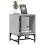 Mesita de noche con puerta de vidrio gris hormigón 35x37x50 cm de , Mesitas de noche - Ref: Foro24-836524, Precio: 27,42 €, D...