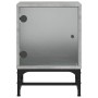 Nachttisch mit betongrauer Glastür 35x37x50 cm von , Nachttische - Ref: Foro24-836524, Preis: 27,66 €, Rabatt: %