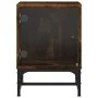 Nightstand with smoked oak glass door 35x37x50 cm by , Nightstands - Ref: Foro24-836526, Price: 27,38 €, Discount: %
