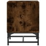 Mesita de noche con puerta de vidrio roble ahumado 35x37x50 cm de , Mesitas de noche - Ref: Foro24-836526, Precio: 27,66 €, D...