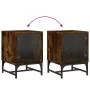Nightstand with smoked oak glass door 35x37x50 cm by , Nightstands - Ref: Foro24-836526, Price: 27,38 €, Discount: %