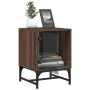 Mesita de noche con puerta de vidrio roble marrón 35x37x50 cm de , Mesitas de noche - Ref: Foro24-836530, Precio: 30,20 €, De...