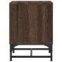 Mesita de noche con puerta de vidrio roble marrón 35x37x50 cm de , Mesitas de noche - Ref: Foro24-836530, Precio: 30,20 €, De...