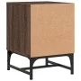 Mesita de noche con puerta de vidrio roble marrón 35x37x50 cm de , Mesitas de noche - Ref: Foro24-836530, Precio: 30,20 €, De...