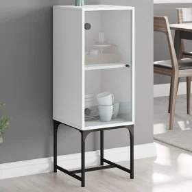Beistellschrank mit weißer Glastür 35x37x100 cm von , Sideboards - Ref: Foro24-836553, Preis: 45,58 €, Rabatt: %