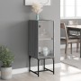 Armario auxiliar con puerta de vidrio gris Sonoma 35x37x100 cm de , Aparadores - Ref: Foro24-836558, Precio: 52,84 €, Descuen...