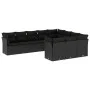 Gartensofa-Set 10-teilig mit schwarzen synthetischen Rattankissen von , Gartensets - Ref: Foro24-3250054, Preis: 612,55 €, Ra...