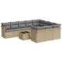 11-piece garden sofa set with beige synthetic rattan cushions by , Garden sets - Ref: Foro24-3250068, Price: 666,27 €, Discou...
