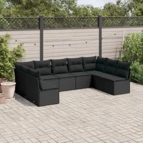8-teiliges Gartensofa-Set und schwarze synthetische Rattankissen von , Gartensets - Ref: Foro24-3249904, Preis: 522,34 €, Rab...