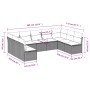 8-teiliges Gartensofa-Set und schwarze synthetische Rattankissen von , Gartensets - Ref: Foro24-3249904, Preis: 540,16 €, Rab...
