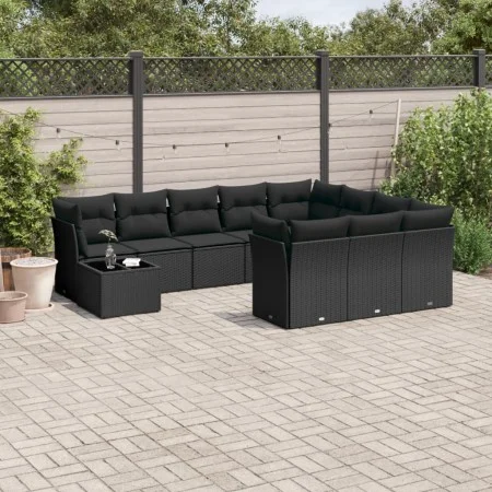 11-piece garden sofa set and black synthetic rattan cushions by , Garden sets - Ref: Foro24-3250094, Price: 662,92 €, Discoun...