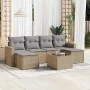 7-piece garden sofa set and beige synthetic rattan cushions by , Modular outdoor sofas - Ref: Foro24-3251666, Price: 450,82 €...