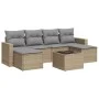 7-piece garden sofa set and beige synthetic rattan cushions by , Modular outdoor sofas - Ref: Foro24-3251666, Price: 450,82 €...