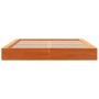 Wax brown pine solid wood bed frame 160x200 cm by , Beds and slatted bases - Ref: Foro24-844426, Price: 139,54 €, Discount: %