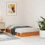 Bettgestell aus massivem, wachsbraunem Kiefernholz, 100 x 200 cm von , Betten und Lattenroste - Ref: Foro24-844430, Preis: 10...
